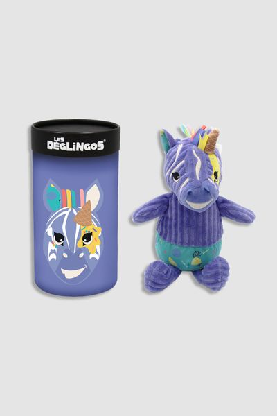 DEGLINGOS DEGLINGOS Jucărie mare de pluș în cutie - zebră unicorn măsură ONE SIZE culoare violet pentru copii