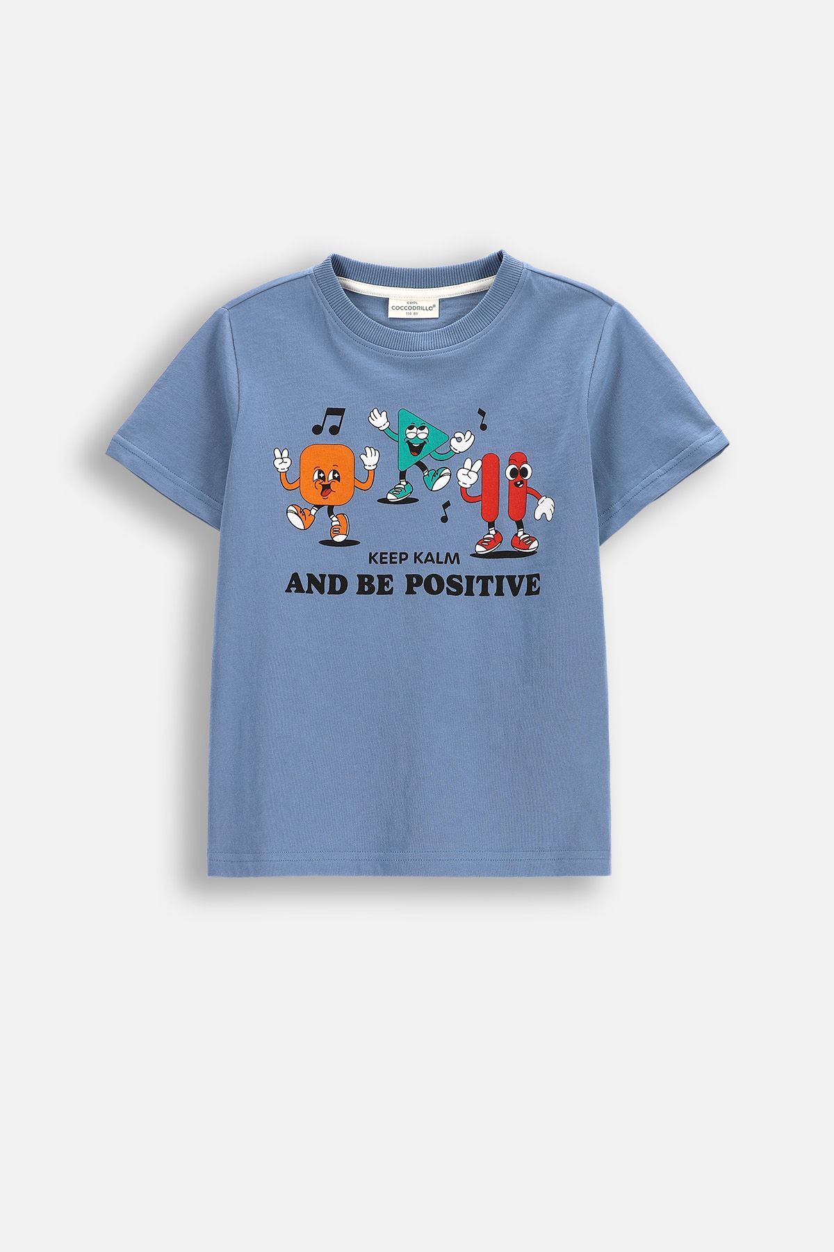 Tricou cu mânecă scurtă gri cu imprimeu pe față și pe spate