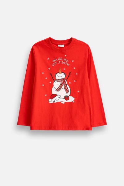 COCCODRILLO COCCODRILLO Tricou cu mânecă lungă merry xmas măsură 146 culoare rușu pentru băieți