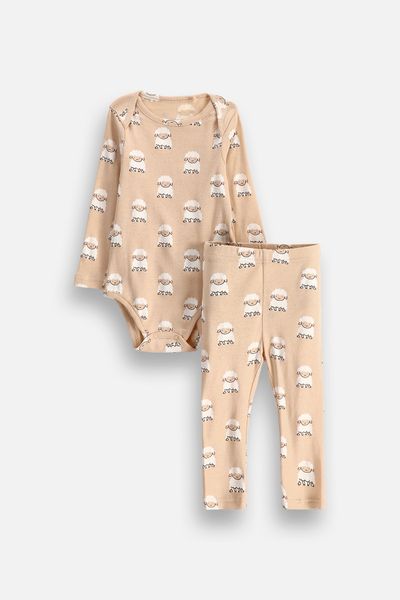 MOKIDA WEAR MOKIDA WEAR Set complet pentru bebeluși din bumbac măsură 98 culoare bej pentru băieți