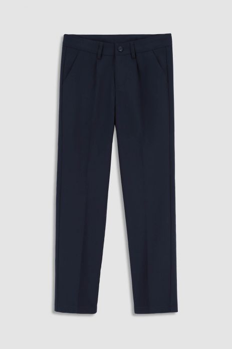 Pantaloni lungi bleumarin, simplu, model SLIM