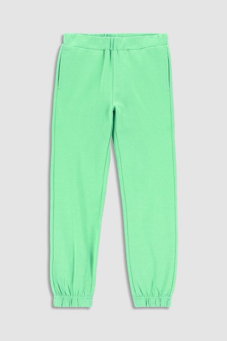 Pantaloni de trening verde neted cu buzunare 2