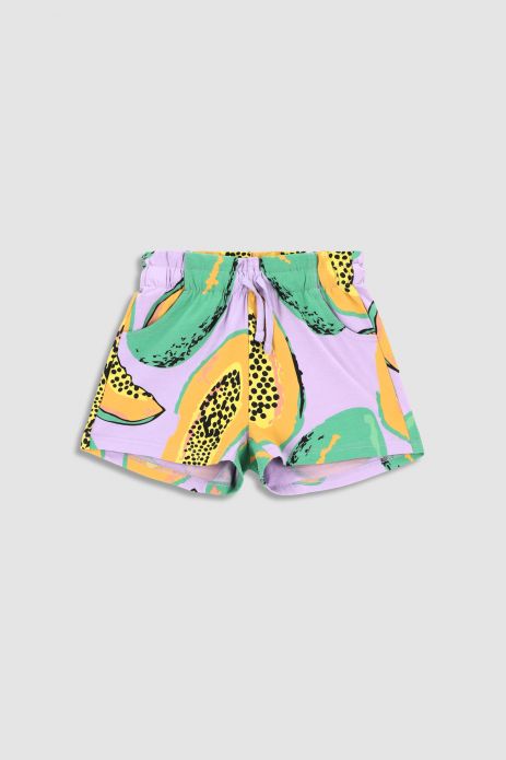 Pantaloni scurți multicolor cu imprimeu sub formă de fructe 2