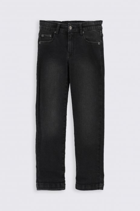 Pantaloni jeans negru, cu buzunare, model REGULAR 