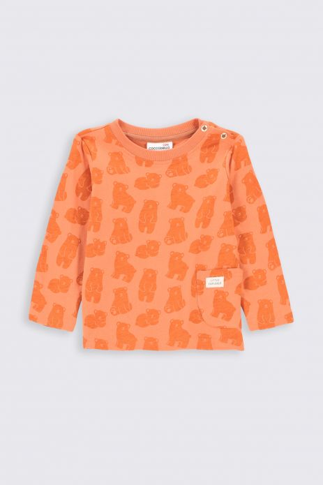 Tricou cu mânecă lungă portocaliu cu imprimeu