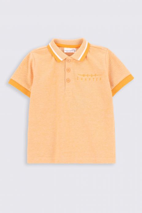 Tricou cu mânecă scurtă portocaliu cu guler polo