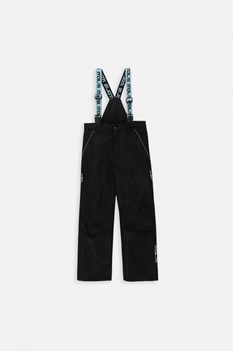 Pantaloni pentru ski negru, cu buzunare și bretele