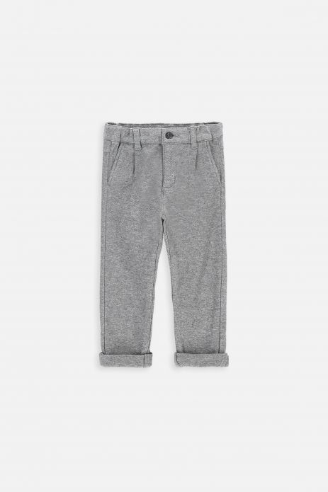 Pantaloni tricotați gri, simplu cu buzunare 2