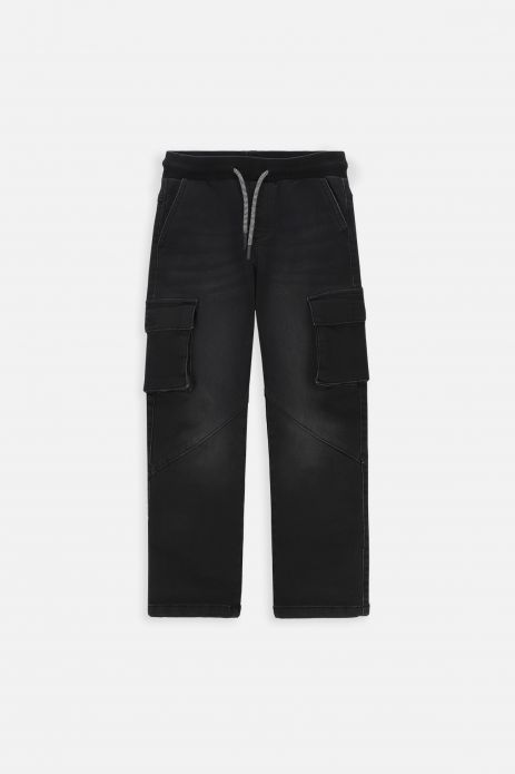 Pantaloni jeans negru, cargo