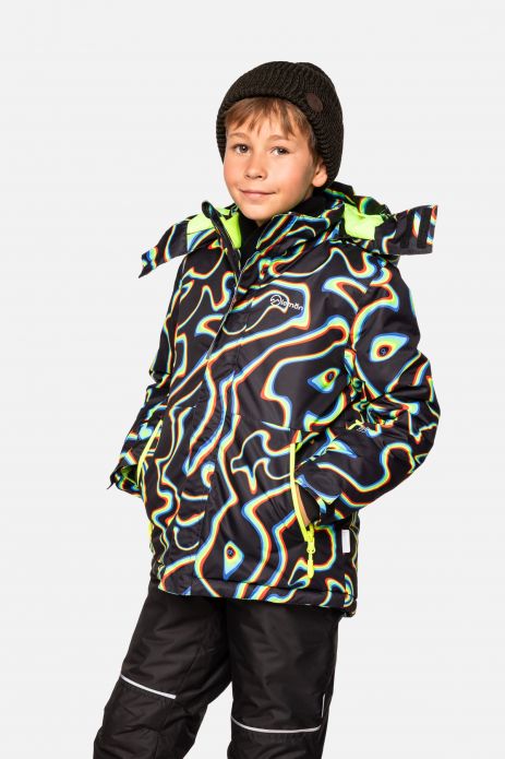 Jachetă de schi pentru băieți cu dublură de fleece și strat DWR