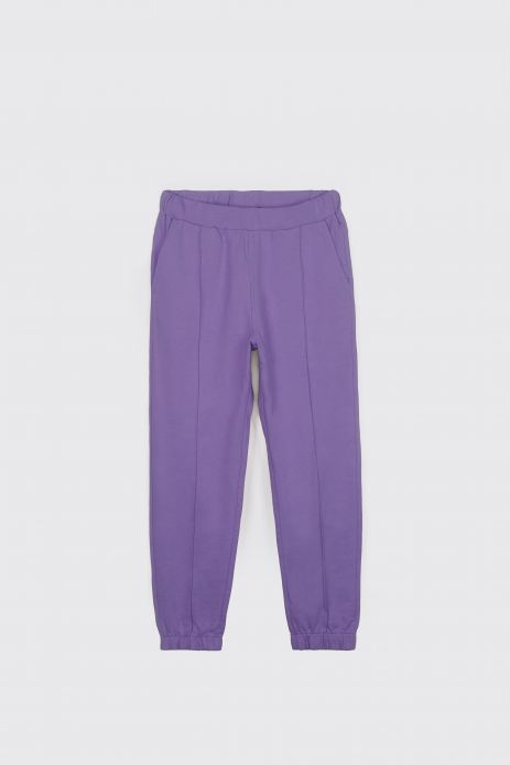 Pantaloni trening violet cu cusătură decorativă, model REGULAR