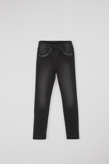 Pantalon jeans cu efect prespălat, model REGULAR 