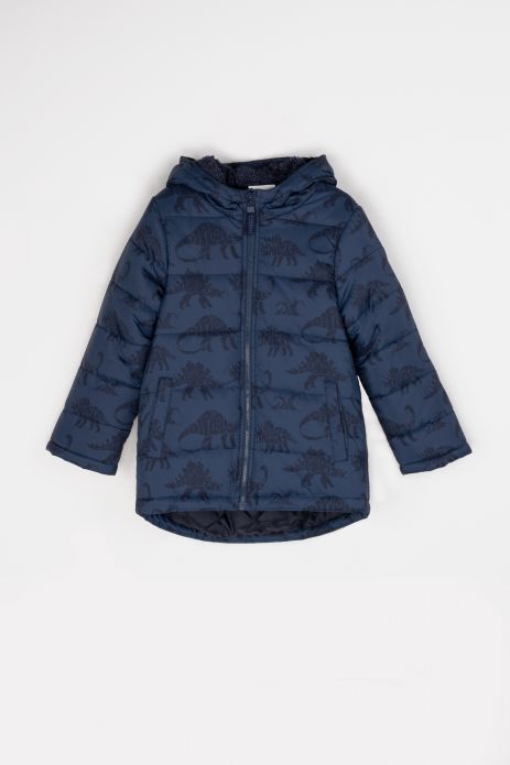 Jachetă de iarnă bleumarin, cu imprimeu reflectorizant 2