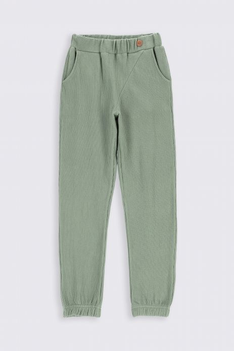 Pantaloni de trening verde, cu buzunare, model REGULAR